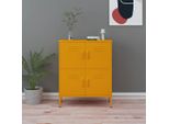 The Living Store Armadio Giallo Senape 80X35X101,5 Cm Acciaio