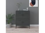 The Living Store Mobile Contenitore Antracite 80X35X101,5 Cm Acciaio