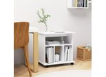 The Living Store Armadio A Rotelle Bianco 60X45X60 Cm In Materiale Ligneo