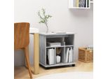 The Living Store Armadio A Rotelle Grigio Cemento 60X45X60 Cm Materiale Legno