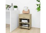 The Living Store Armadio A Rotelle Rovere Sonoma 46X36X59 Cm Materiale In Legno