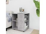 The Living Store Armadio A Rotelle Grigio Cemento 60X53X72 Cm Materiale Legno