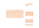 Vidaxl Piano Da Tavolo 80X40X(2-4) Cm In Legno Massiccio Non Trattato Con Bordo Ad Albero - Piani Da Tavolo
