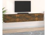The Living Store Armadi A Muro 2 Pz. Rovere Fumé 100X36,5X35 Cm Materiale In Legno