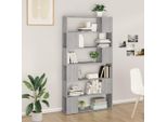 The Living Store Libreria/Divisorio Grigio Sonoma 100X24X188 Cm