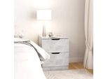 The Living Store Comodino Grigio Cemento 40X40X50 Cm In Truciolato