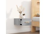 The Living Store Comodino A Parete Grey Sonoma 35X35X20 Cm
