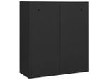 The Living Store Armadio Da Ufficio Antracite 90X40X102 Cm In Acciaio