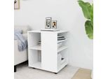 The Living Store Armadio Rotante Bianco 60X53X72 Cm In Legno