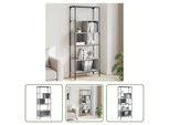 The Living Store Libreria 5 Ripiani Grigio Sonoma 76X33X188,5 Cm Materiale A Base Di Legno