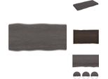 Vidaxl Piano Da Tavolo 80X40X(2-6) Cm In Legno Massiccio Trattato Bordo Albero - Piani Da Tavolo