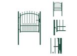 Vidaxl Cancello Di Recinzione Con Punte In Acciaio 100X100 Cm Verde - Cancelli Da Giardino