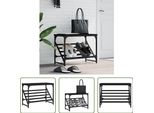 The Living Store Portascarpe Nero 60X30X45 Cm Materiale A Base Di Legno