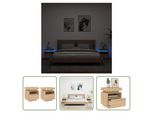 The Living Store Comodini Con Luci Led 2 Pz. Rovere Sonoma 40X39X48,5 Cm