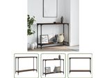 The Living Store Tavolo Consolle Look Rovere Marrone 101X30,5X75 Cm Materiale In Legno