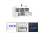 The Living Store Credenza Con Luci Led Bianca 123X37X67 Cm