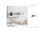 Vidaxl Scaffale Galleggiante Bianco Lucido 90X23,5X3,8 Cm Mdf - Mensole A Muro