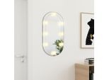 The Living Store Specchio Con Luci Led 80X40 Cm In Vetro Ovale