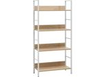 Vidaxl Libreria A 4 Ripiani In Rovere 60×27,6×124,5 Cm Materiale A Base Di Legno - Scaffale In Piedi - Scaffale In Metallo - Libreria - Scaffale Portaoggetti