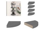 Vidaxl Mensole Galleggianti Ad Angolo 4 Pz. Grigio Lucido 25X25X3,8 Cm Mdf - Mensola A Muro - Mensole A Muro - Mensola A Muro Galleggiante - Mensola A Muro Galleggiante