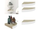 Vidaxl Mensola A Muro Angolare 2 Pz. Rovere E Bianco 25X25X3,8 Cm Mdf - Mensola A Muro - Mensole A Muro - Mensola A Muro - Mensole A Muro
