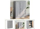 The Living Store Libreria Grey Sonoma 82,5X30,5X115 Cm Materiale A Base Di Legno