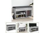 The Living Store Panca Per Scarpe In Cemento Grigio 82X32X45,5 Cm Materiale A Base Di Legno