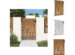Vidaxl Cancello Da Giardino 85X125 Cm In Acciaio Corten Design Erba - Cancelli Da Giardino