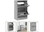 The Living Store Scarpiera Grey Sonoma 60X34X96,5 Cm Materiale In Legno