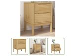 The Living Store Comodino Wax Brown 45X39X57 Cm In Legno Di Pino Massiccio