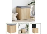 The Living Store Panca Con Contenitore Rovere Sonoma 42X42X45 Cm Materiale Legno