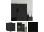 The Living Store Armadio A Muro Nero 30X42,5X40 Cm Materiale Legno