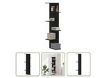 The Living Store Scaffale Angolare A Parete Nero 36,5X36,5X140 Cm Materiale A Base Di Legno