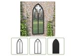 The Living Store Specchio Da Giardino Nero 70X30 Cm In Ferro