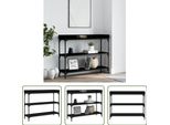 The Living Store Tavolo Consolle Con Ripiani Nero 100X30X80 Cm