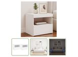 The Living Store Comodini Con Luci Led 2 Pz. Bianco 50X40X45 Cm