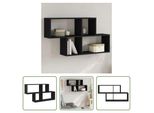 The Living Store Scaffale A Muro Nero 100X20X53 Cm Materiale A Base Di Legno