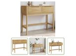 The Living Store Tavolo Consolle Floro Wax Brown 89,5X36,5X73Cm In Legno Di Pino Massiccio