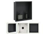 The Living Store Piatto Doccia Nero Opaco 32X32X9 Cm In Acciaio Inox