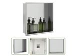 The Living Store Piatto Doccia Argento Spazzolato 32X32X9 Cm In Acciaio Inox