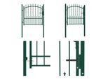 Vidaxl Cancello Da Recinzione Con Punte In Acciaio 100X100 Cm Verde - Cancello Da Giardino - Cancello Da Giardino - Cancello Da Recinzione - Cancelli Da Recinzione