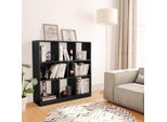 The Living Store Libreria Nera 97,5X29,5X100 Cm Materiale A Base Di Legno