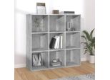 The Living Store Libreria Cemento Grigio 98X30X98 Cm Materiale Legno