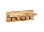 The Living Store Appendiabiti Da Parete 60 X 15 X 20 Cm Legno Massiccio Di Mango Grezzo