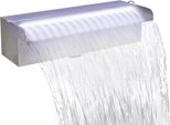 The Living Store Fontana A Cascata Per Piscina Con Led Rettangolare In Acciaio Inox 30 Cm