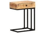 The Living Store Tavolino A U 45X30X61 Cm In Legno Massello Di Mango