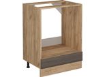 Vicco Mobile Per Forno Da Incasso R-Line, 60 Cm Senza Piano Di Lavoro, Grigio Nobile/Quercia Dorata