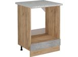 Vicco Mobile Per Forno Da Incasso R-Line, 60 Cm Pl Marmo, Calcestruzzo/Quercia Dorata