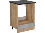 Vicco Mobile Per Forno Da Incasso R-Line, 60 Cm , Pl Antracite, Calcestruzzo/Quercia Dorata