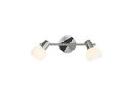 Brilliant Lampe Tiara Spotrohr 2Flg Eisen/Weiß 2X D45, E14, 40W, Geeignet FüR Tropfenlampen (Nicht Enthalten) KöPfe Schwenkbar